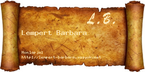 Lempert Barbara névjegykártya